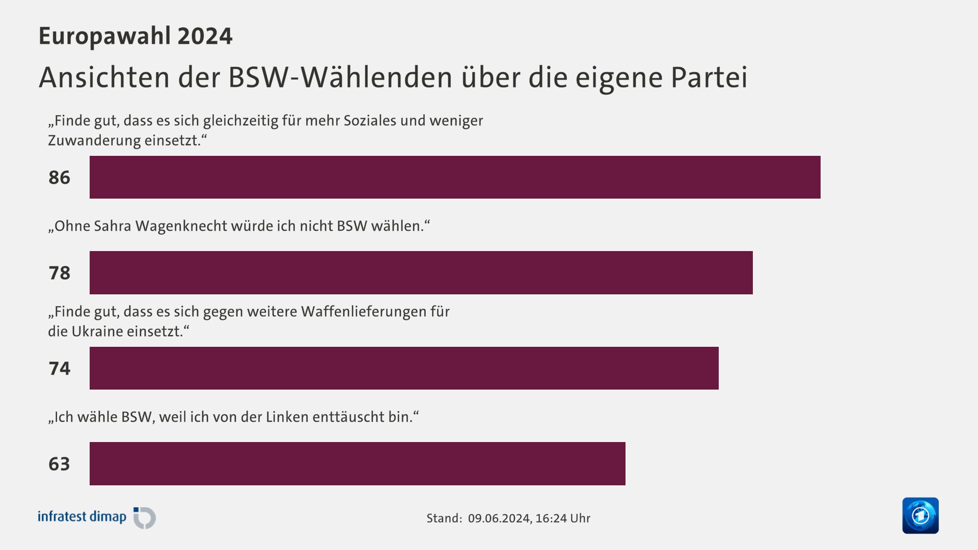 Ansichten der BSW-Wählenden über die eigene Partei