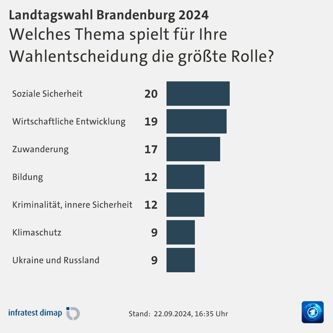 Welches Thema spielt für Ihre Wahlentscheidung die größte Rolle?